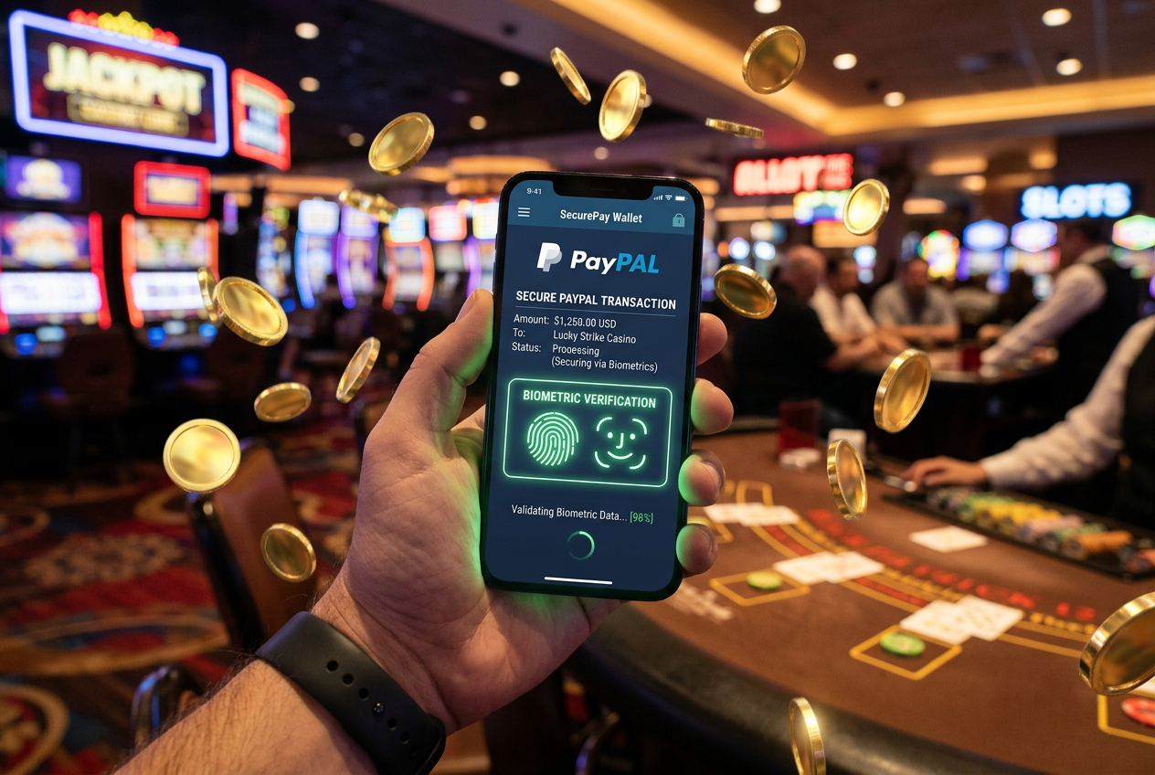 Bezpečné platby v online kasinu přes PayPal rozhraní s biometrickým ověřením